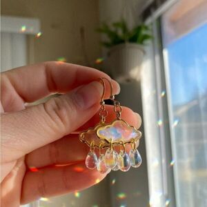 Iridescent Rain Clouds Earrings l Teardrop Rain Cloud Earrings